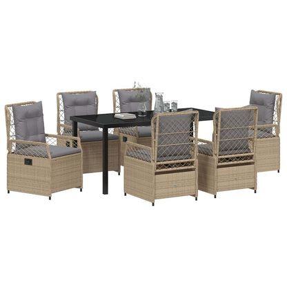 Set da Pranzo per Giardino 7 pcs Beige polyrattan - homemem39
