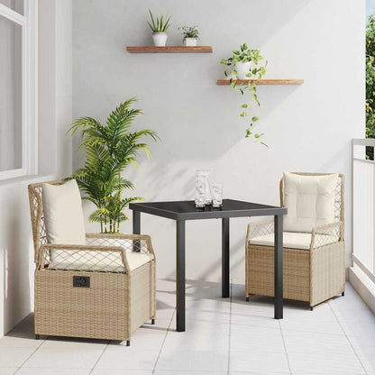 Set da Pranzo per Giardino 3 pcs Beige polyrattan - homemem39
