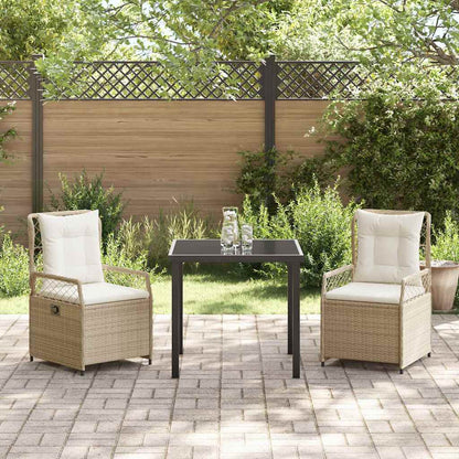 Set da Pranzo per Giardino 3 pcs Beige polyrattan - homemem39