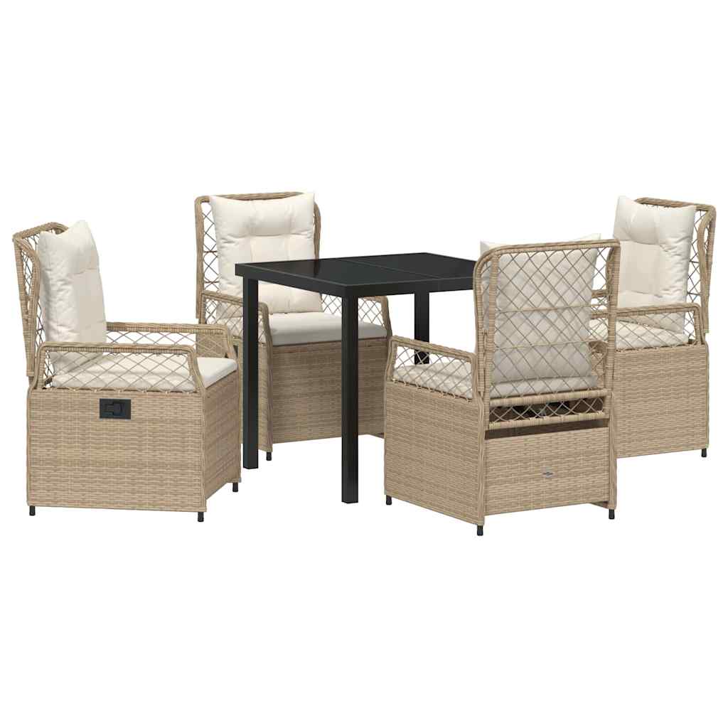 Set da Pranzo per Giardino 5 pcs Beige polyrattan - homemem39