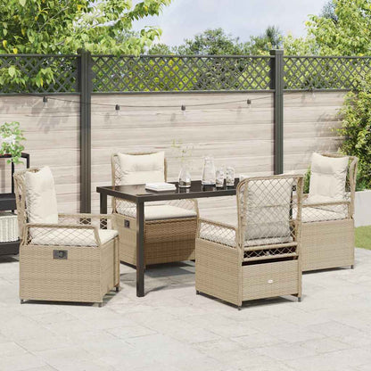 Set da Pranzo per Giardino 5 pcs Beige polyrattan - homemem39
