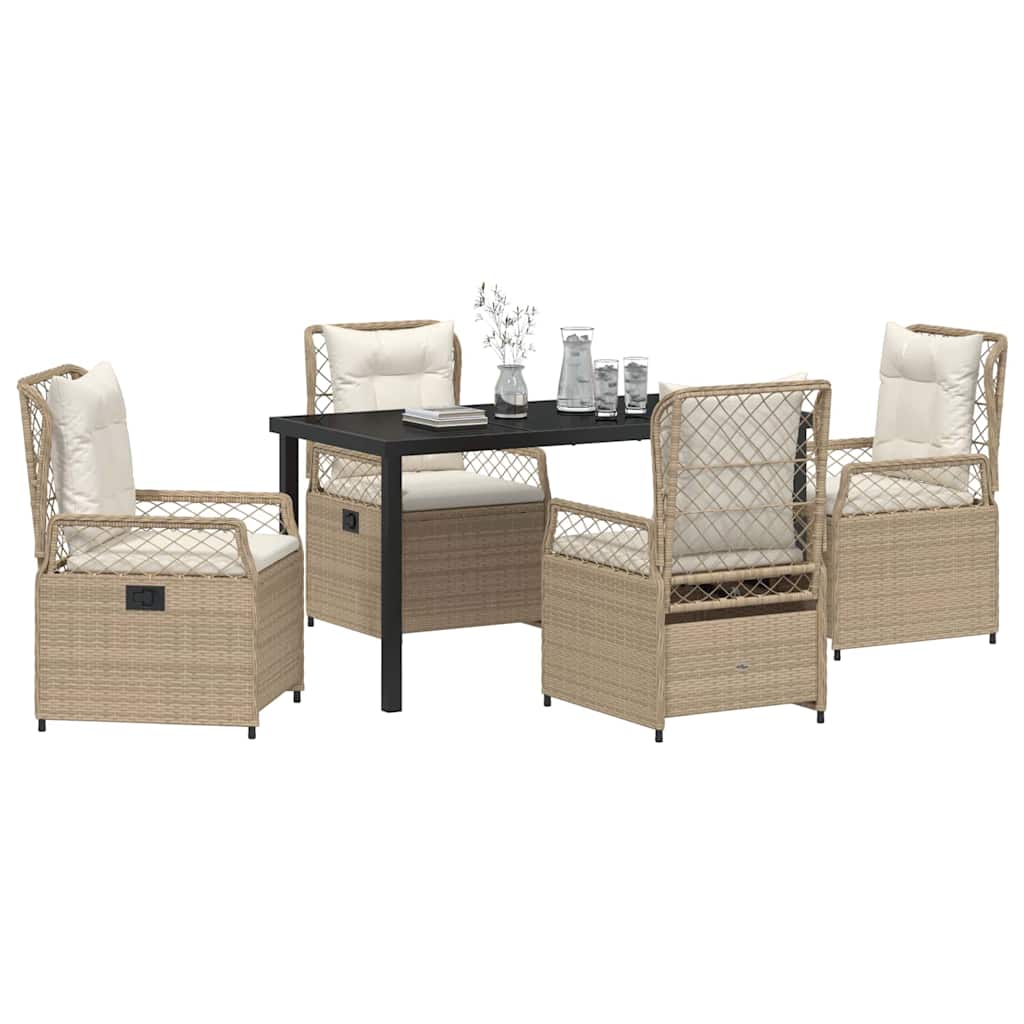 Set da Pranzo per Giardino 5 pcs Beige polyrattan - homemem39
