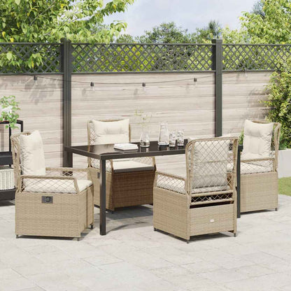 Set da Pranzo per Giardino 5 pcs Beige polyrattan - homemem39