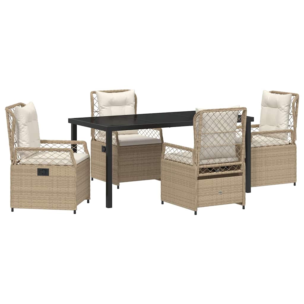 Set da Pranzo per Giardino 5 pcs Beige polyrattan - homemem39