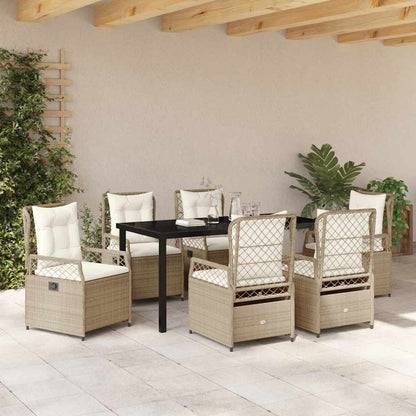 Set da Pranzo per Giardino 7 pcs Beige polyrattan - homemem39