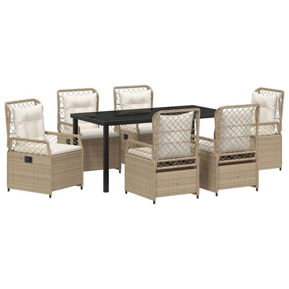 Set da Pranzo per Giardino 7 pcs Beige polyrattan - homemem39