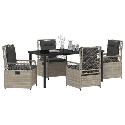 Set da Pranzo per Giardino 5 pcs Grigio chiaro polyrattan - homemem39