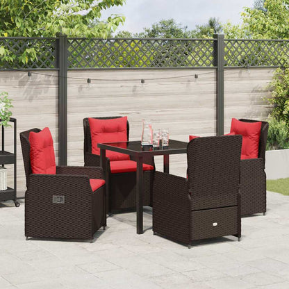 Set da Pranzo per Giardino 5 pcs Marrone Poly Rattan - homemem39