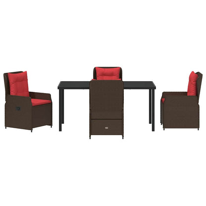 Set da Pranzo per Giardino 5 pcs Marrone Poly Rattan - homemem39