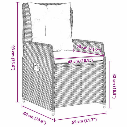 Set da Pranzo per Giardino 5 pcs Grigio Poly Rattan - homemem39