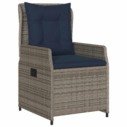 Set da Pranzo per Giardino 7 pcs Grigio Poly Rattan - homemem39