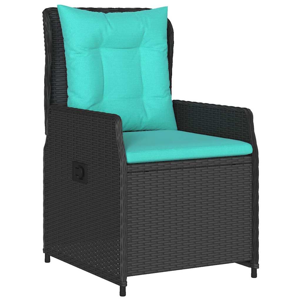 Set da Pranzo per Giardino 5 pcs Nero Poly Rattan - homemem39