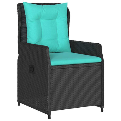 Set da Pranzo per Giardino 7 pcs Nero Poly Rattan - homemem39