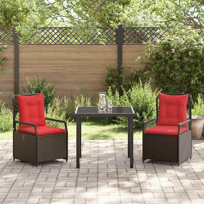 Set da Pranzo per Giardino 3 pcs Marrone polyrattan - homemem39