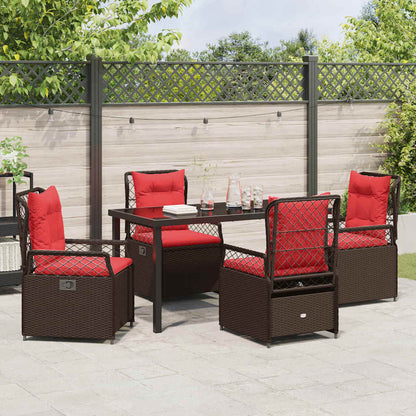 Set da Pranzo per Giardino 5 pcs Marrone polyrattan - homemem39