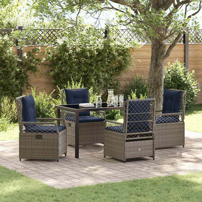 Set da Pranzo per Giardino 5 pcs Grigio polyrattan - homemem39