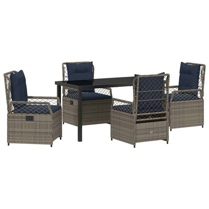 Set da Pranzo per Giardino 5 pcs Grigio polyrattan - homemem39