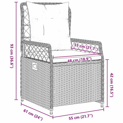 Set da Pranzo per Giardino 5 pcs Grigio polyrattan | homemem39