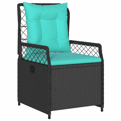 Set da Pranzo per Giardino 3 pcs Nero polyrattan - homemem39