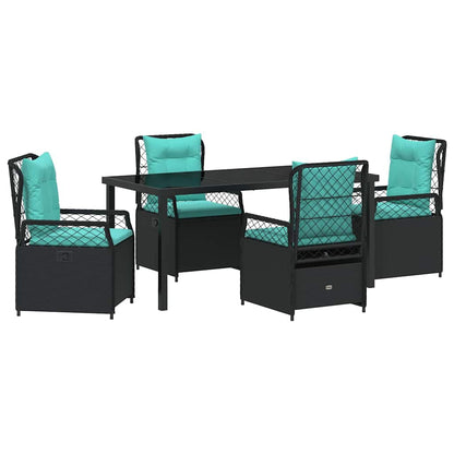 Set da Pranzo per Giardino 5 pcs Nero polyrattan - homemem39