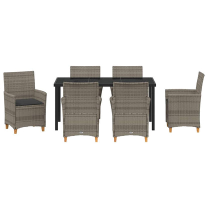 Set da Pranzo per Giardino 7 pcs Grigio polyrattan - homemem39