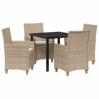 Set da Pranzo per Giardino 5 pcs Beige polyrattan - homemem39