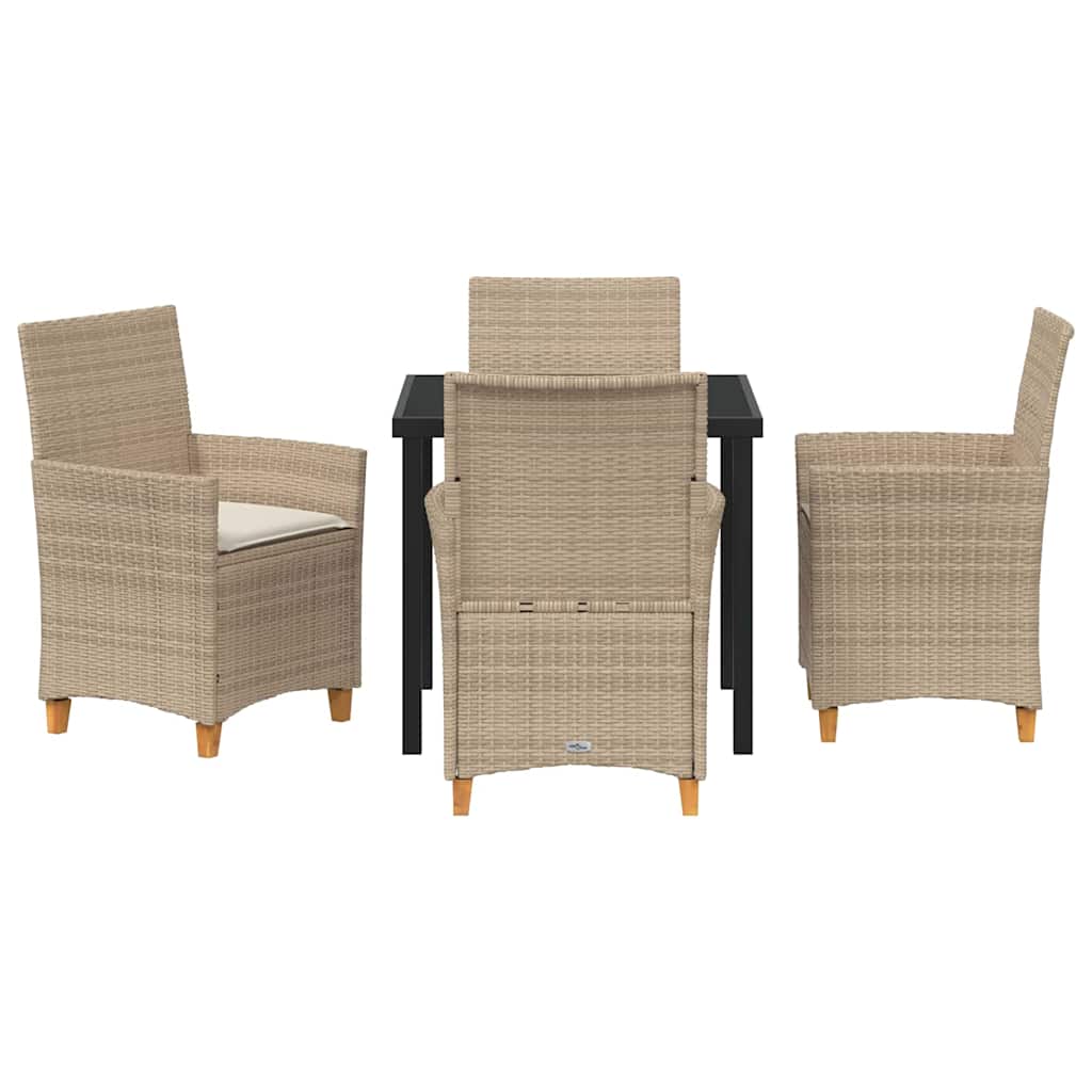 Set da Pranzo per Giardino 5 pcs Beige polyrattan - homemem39