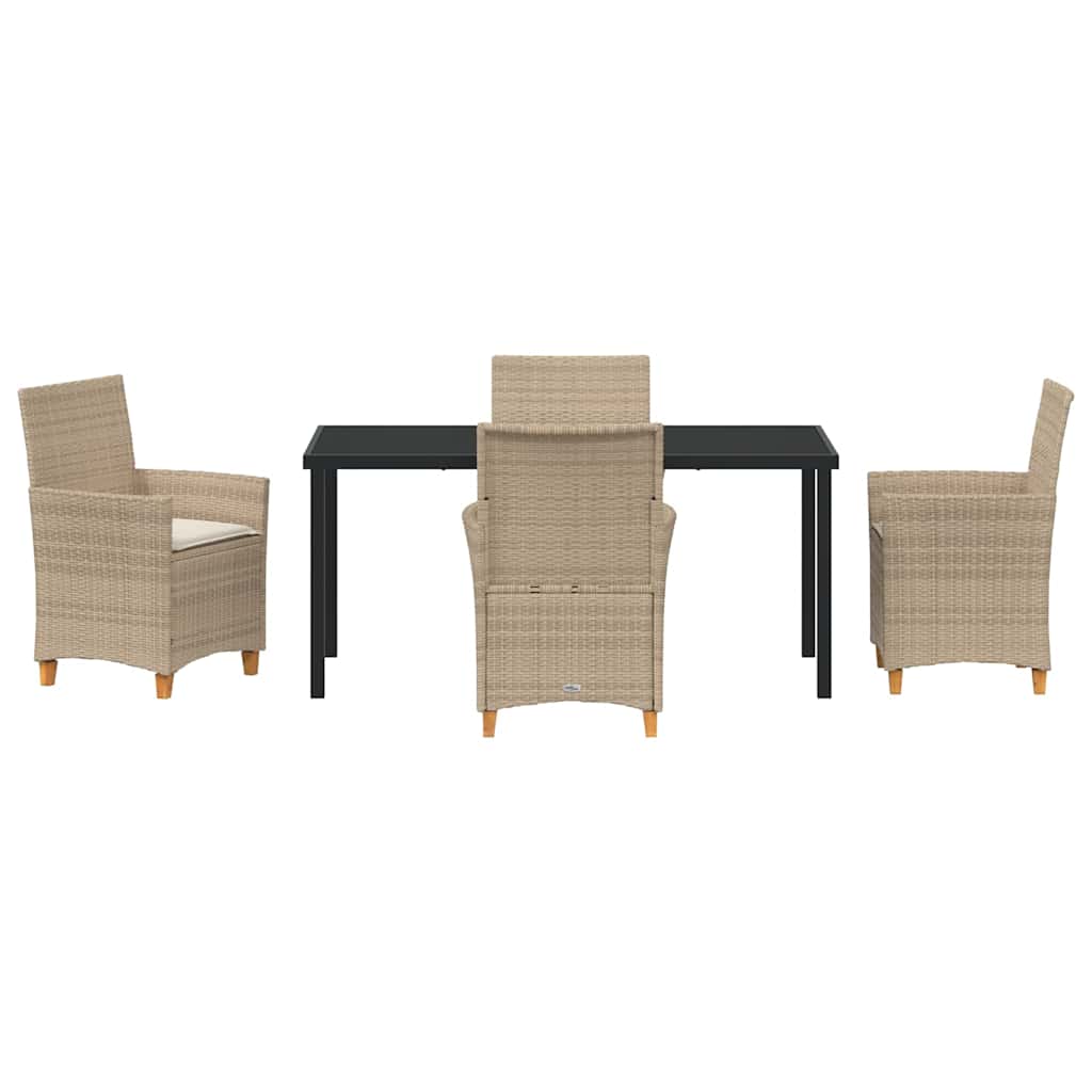 Set da Pranzo per Giardino 5 pcs Beige polyrattan - homemem39