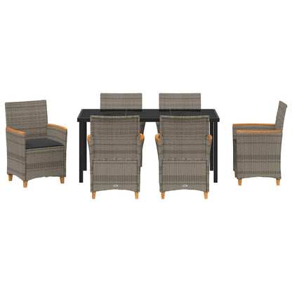Set da Pranzo per Giardino 7 pcs Grigio polyrattan - homemem39