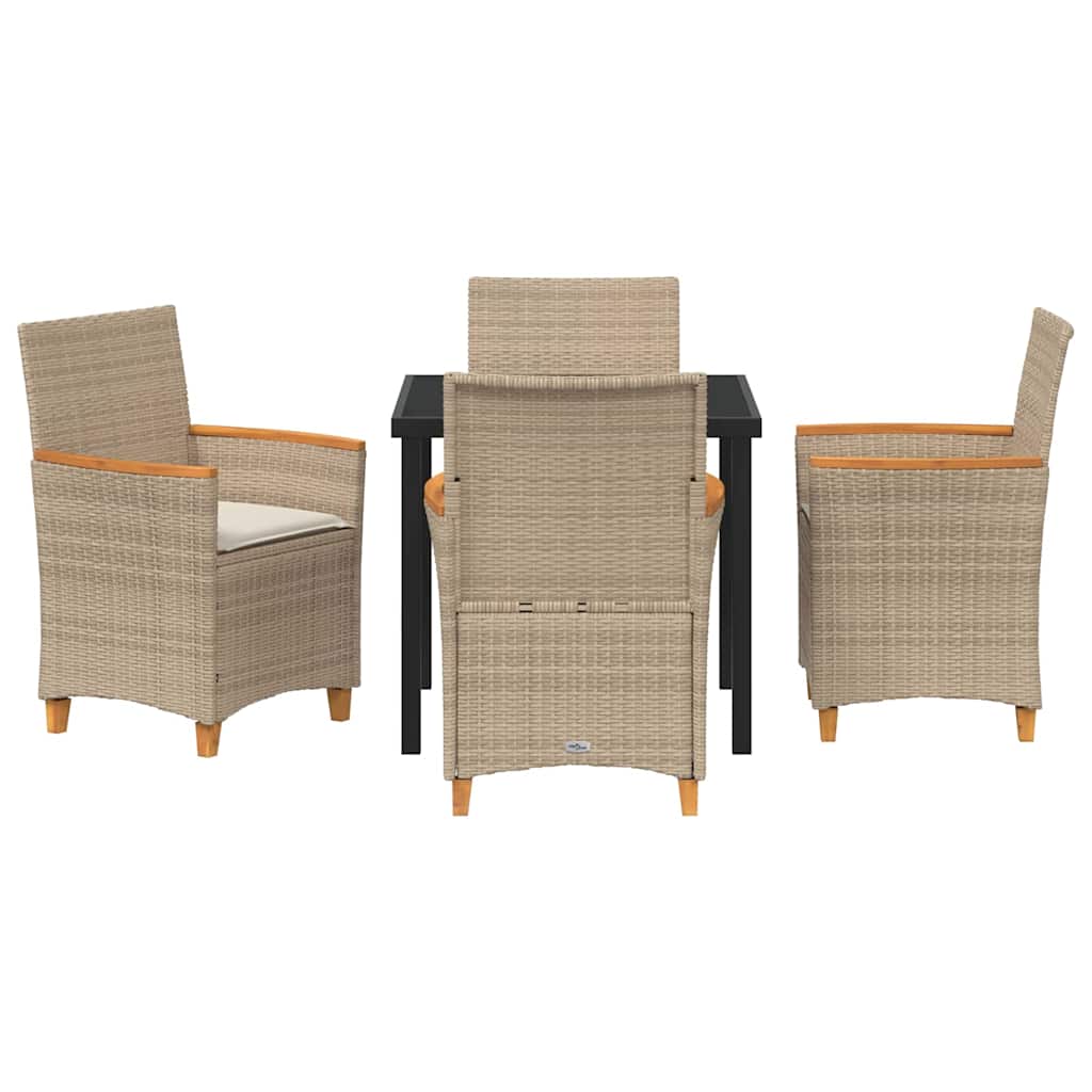 Set da Pranzo per Giardino 5 pcs Beige polyrattan - homemem39