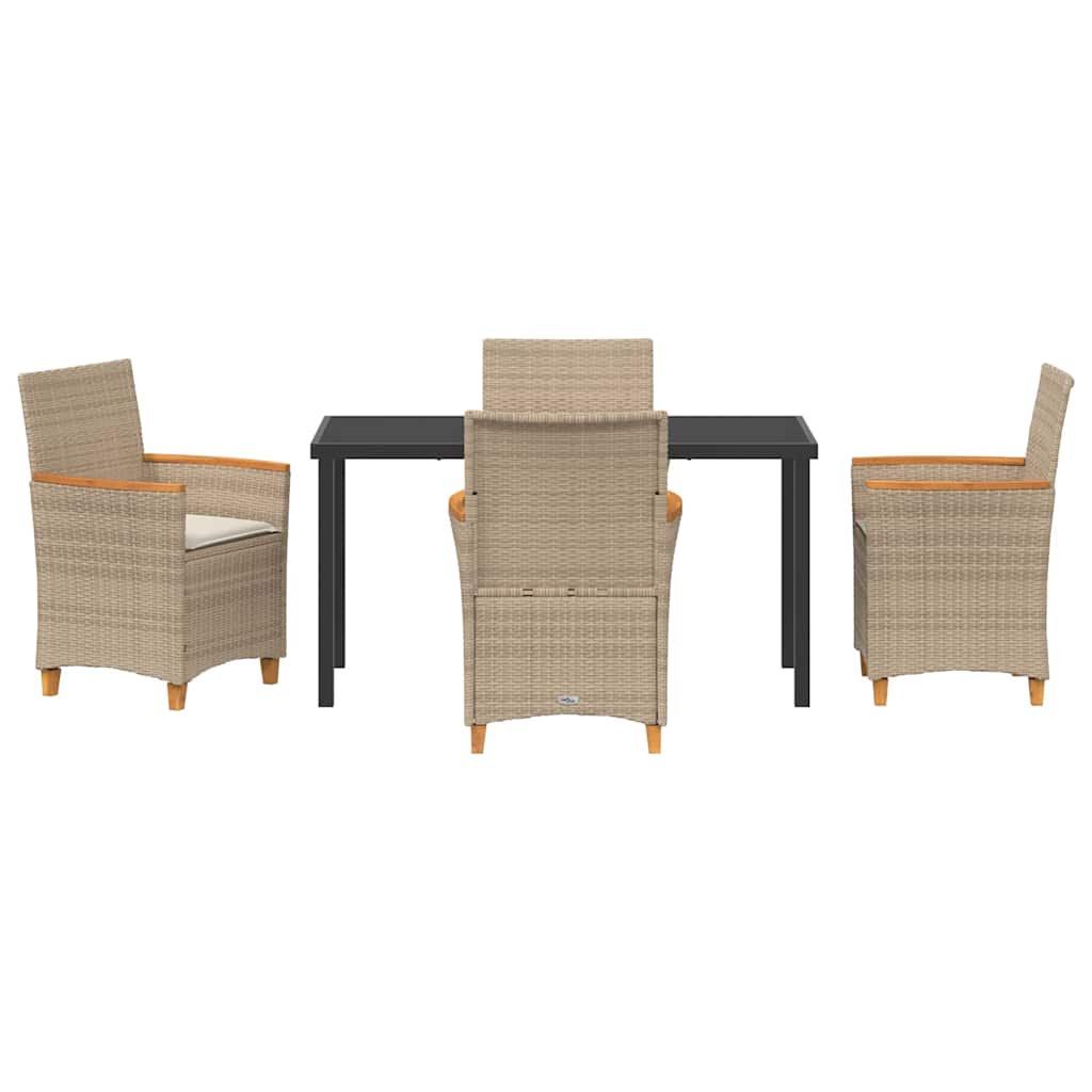 Set da Pranzo per Giardino 5 pcs Beige polyrattan - homemem39