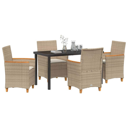 Set da Pranzo per Giardino 5 pcs Beige polyrattan - homemem39