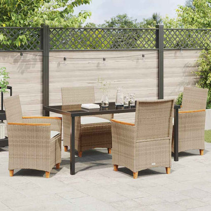 Set da Pranzo per Giardino 5 pcs Beige polyrattan - homemem39