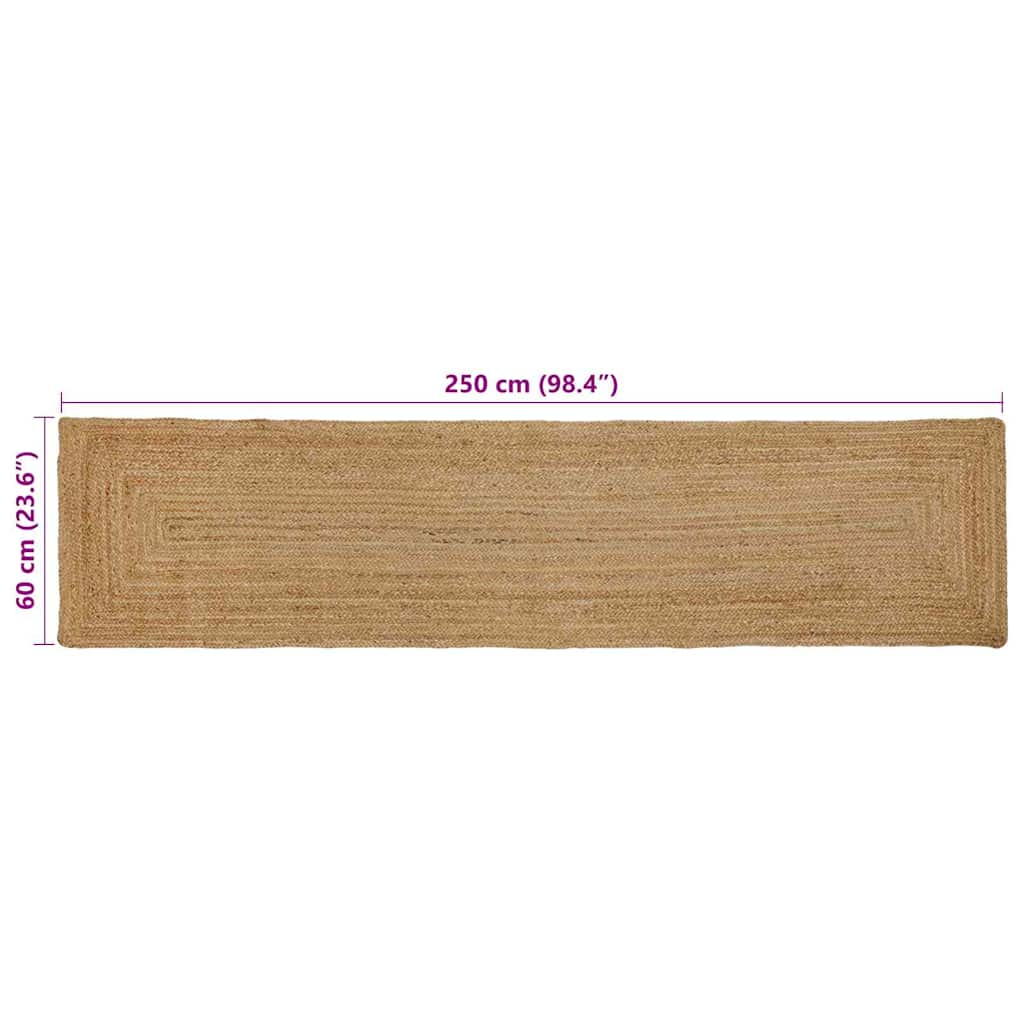 Tappeto da Area Beige 60 x 250 cm Juta