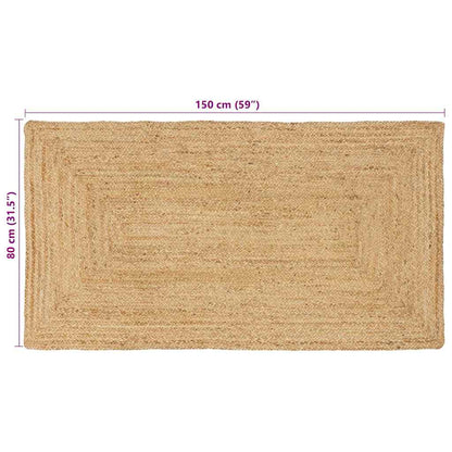 Tappeto da Area Beige 80 x 150 cm Juta