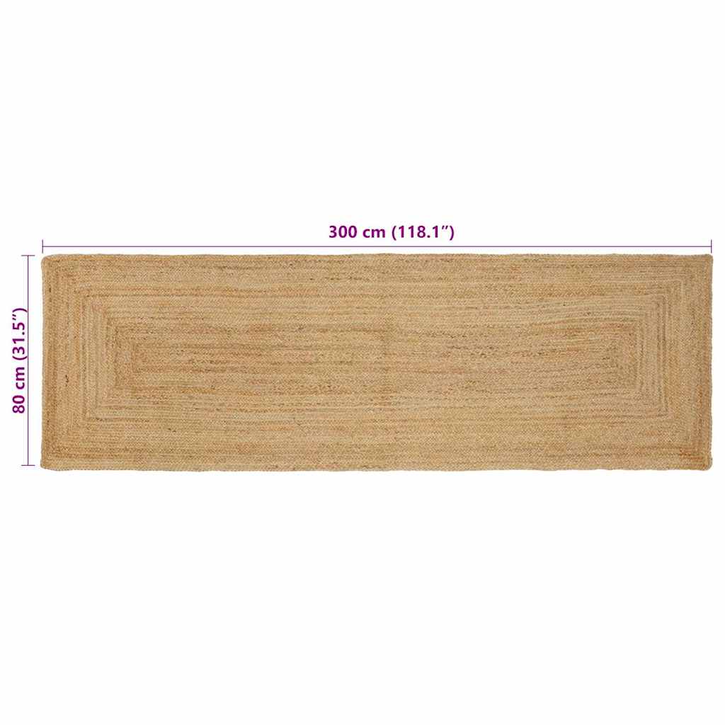 Tappeto da Area Beige 80 x 300 cm Juta - homemem39