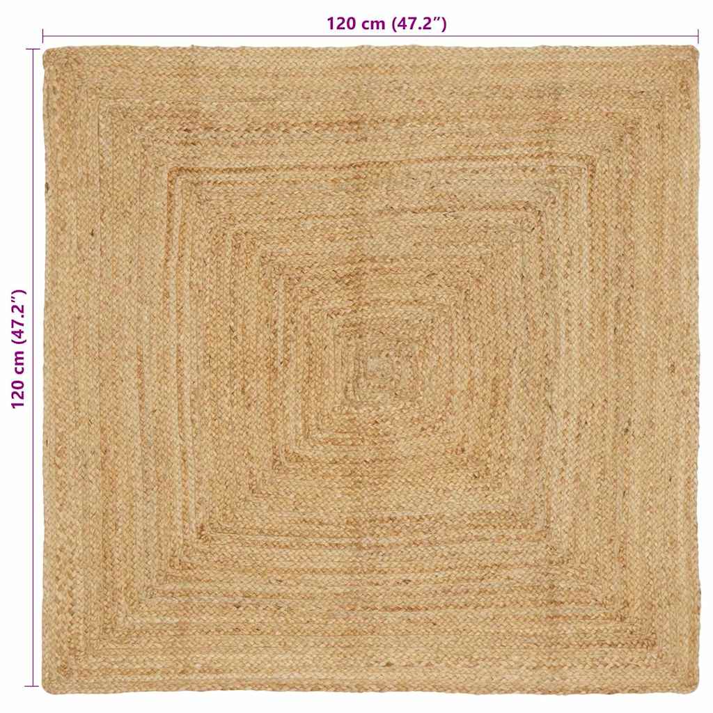 Tappeto da Area Beige 120 x 120 cm Juta - homemem39