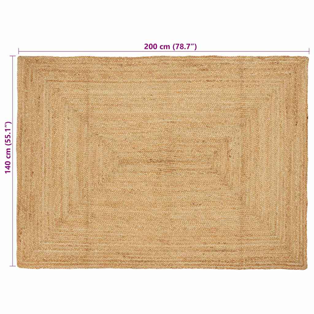 Tappeto da Area Beige 140 x 200 cm Juta - homemem39