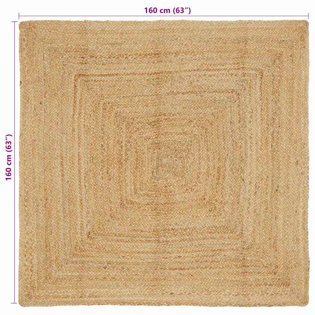 Tappeto da Area Beige 160 x 160 cm Juta - homemem39