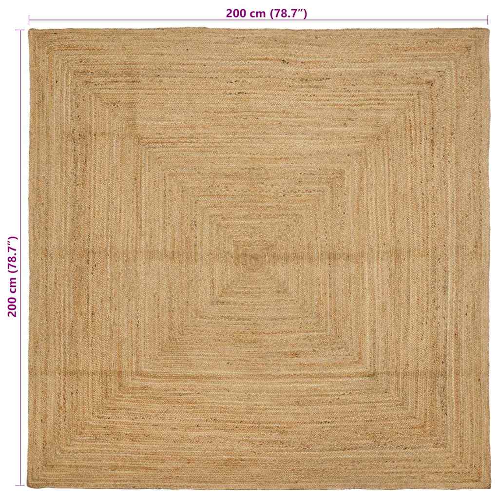 Tappeto da Area Beige 200 x 200 cm Juta - homemem39