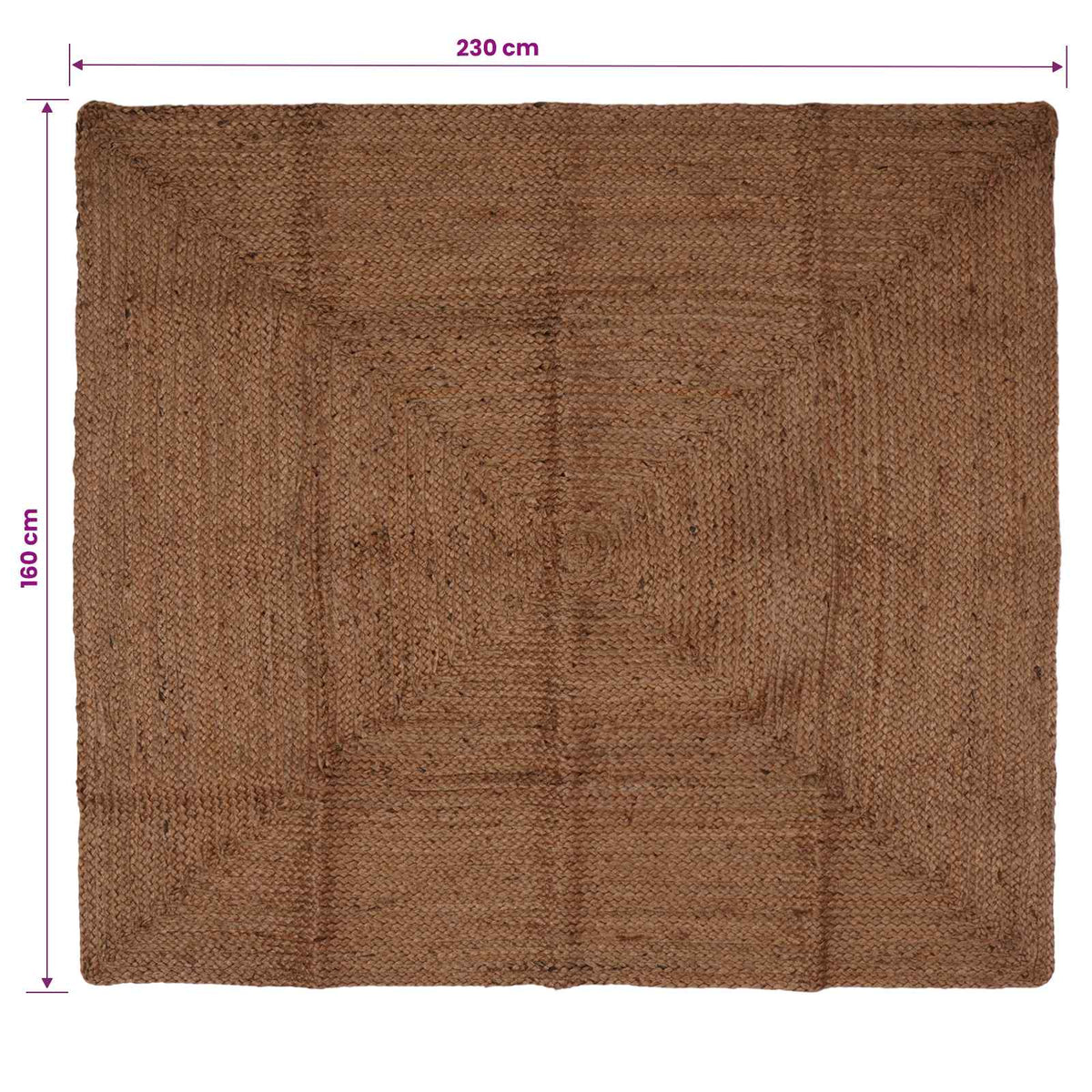 Tappeto da Area Grigio 160 x 230 cm Juta