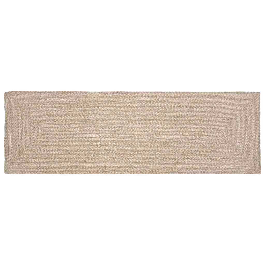 Tappeto Naturale e bianco 80 x 250 cm Juta