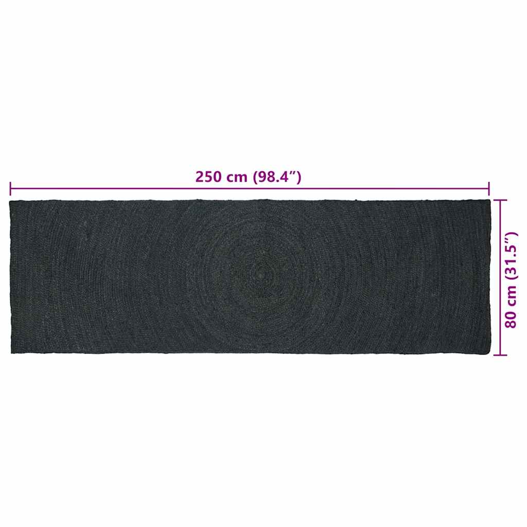 Tappeto Grigio scuro 80 x 250 cm Juta