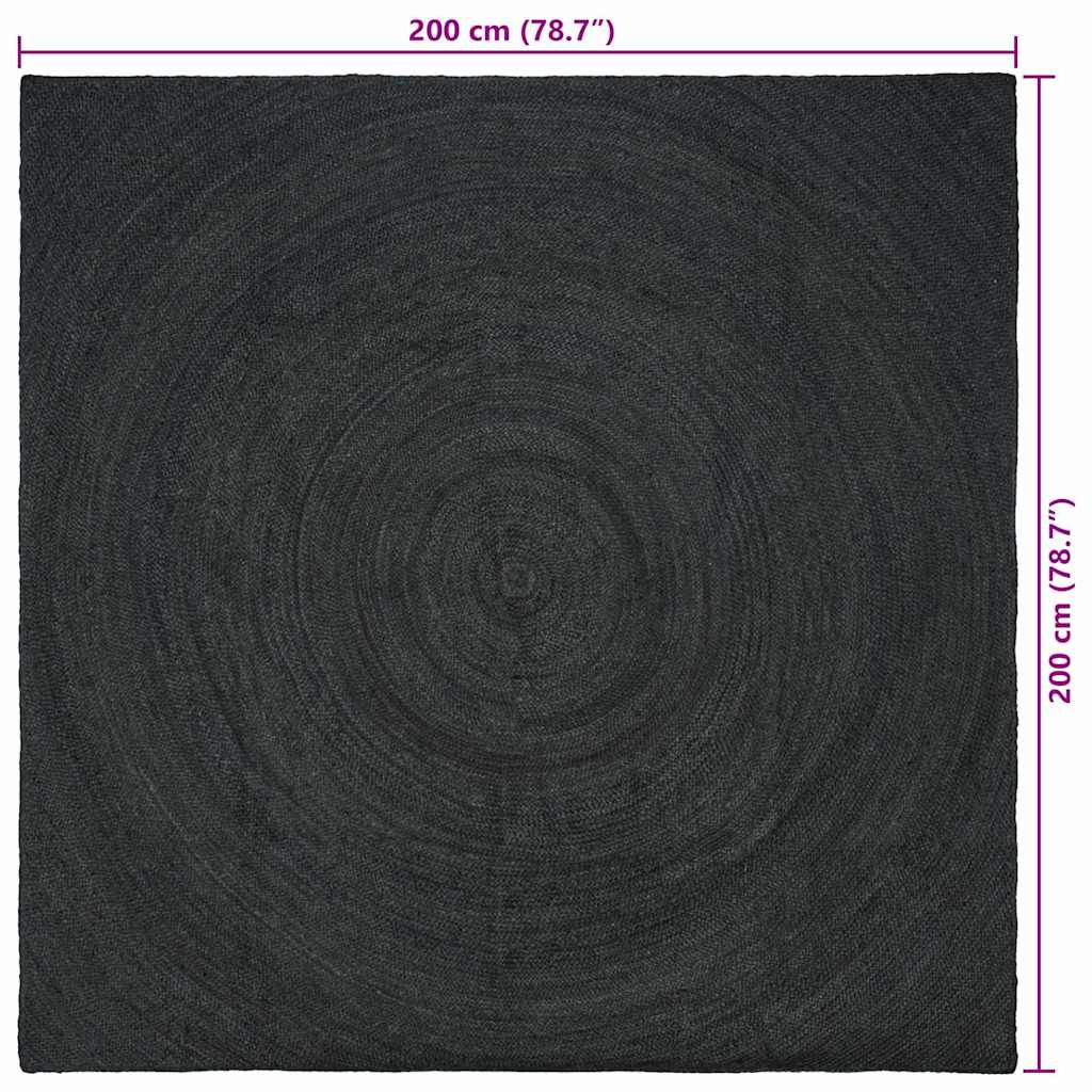 Tappeto Grigio scuro 200 x 200 cm Juta