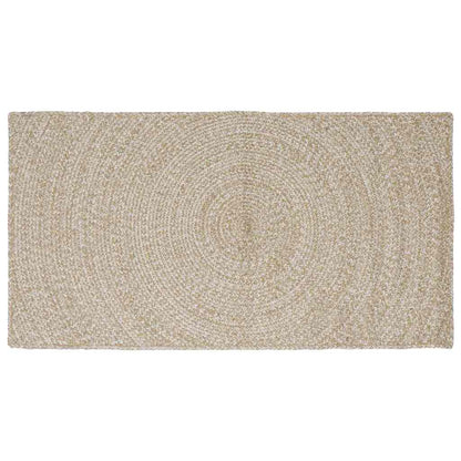 Tappeto Naturale e Bianco 60 x 110 cm Juta