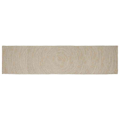 Tappeto Naturale e Bianco 60 x 400 cm Juta