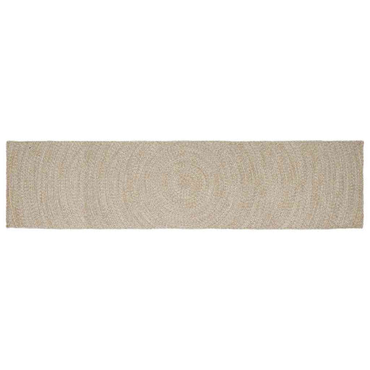 Tappeto Naturale e Bianco 80 x 400 cm Juta