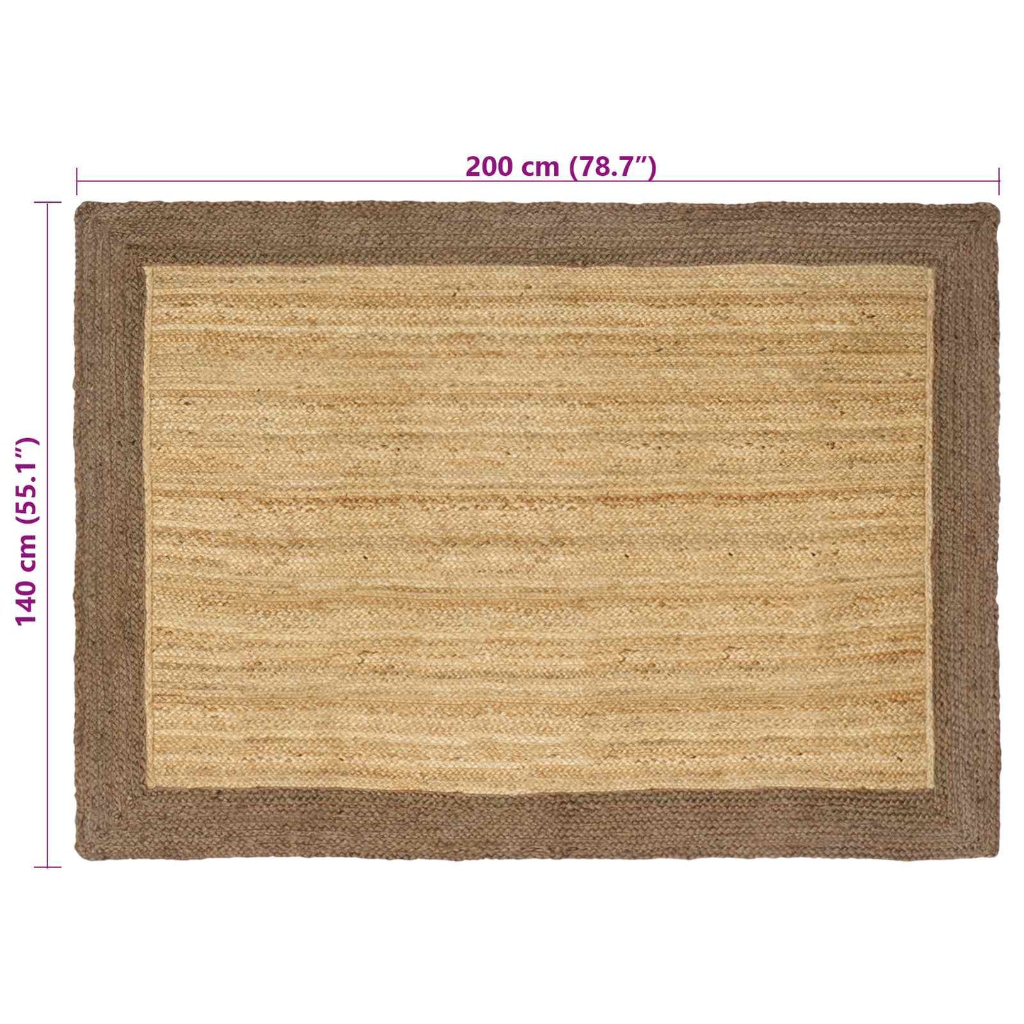 Tappeti per area Naturale e Grigio 140 x 200 cm Juta | homemem39