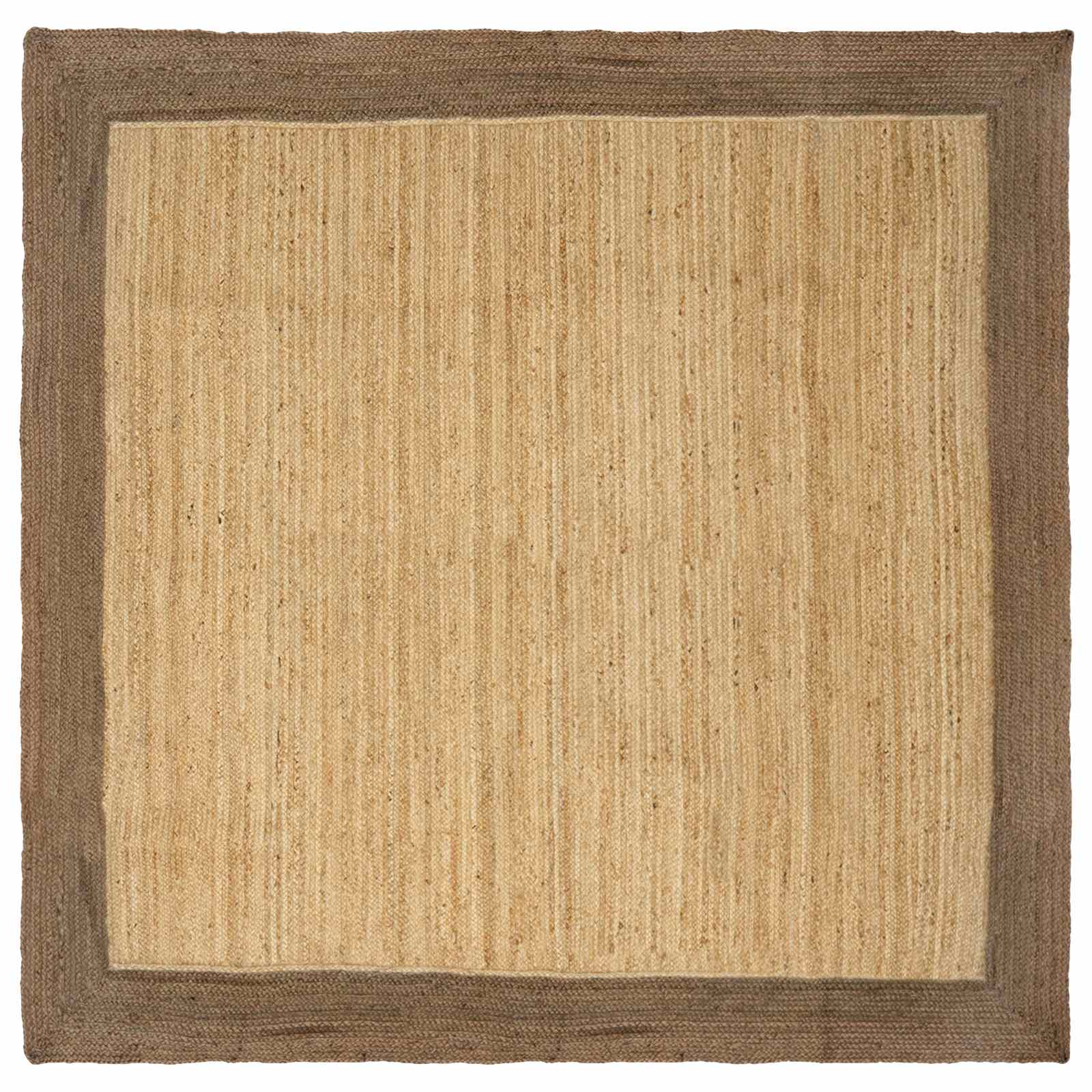 Tappeti per area Naturale e Grigio 200 x 200 cm Juta | homemem39
