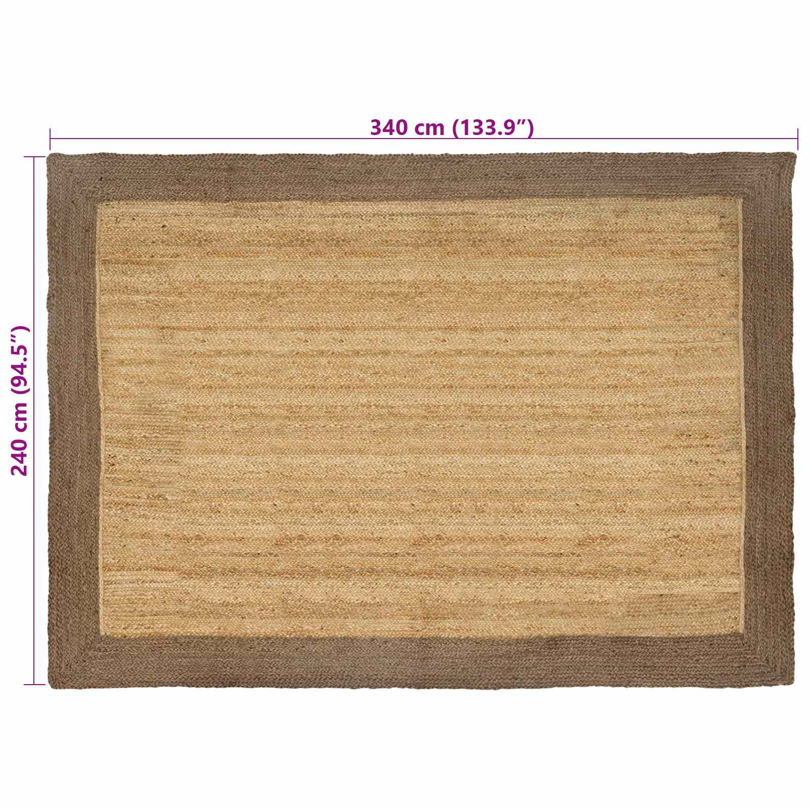 Tappeti per area Naturale e Grigio 240 x 340 cm Juta | homemem39